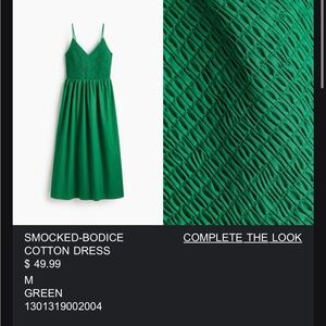 H&M Emerald Smocked Dress